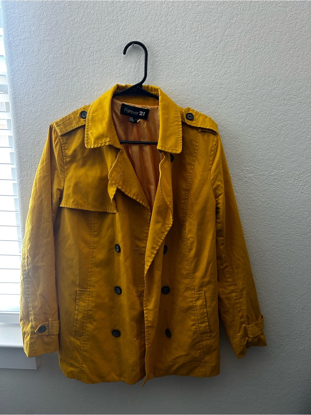 Forever 21 Mustard Trench Coat - Vibrant Yellow